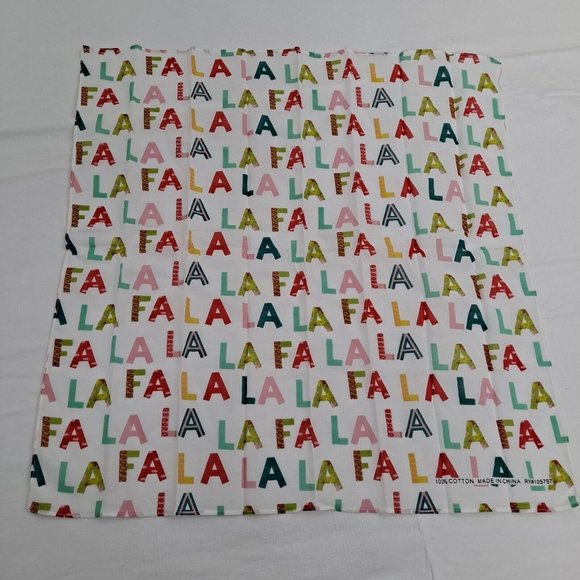 FA LA LA LA Christmas Song Holiday Bandana Cotton 21 x 21 inch - Picture 6 of 10